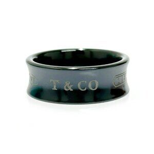 Tiffany & Co Titanium 1837 Narrow Wide Ring 3.3 g Black